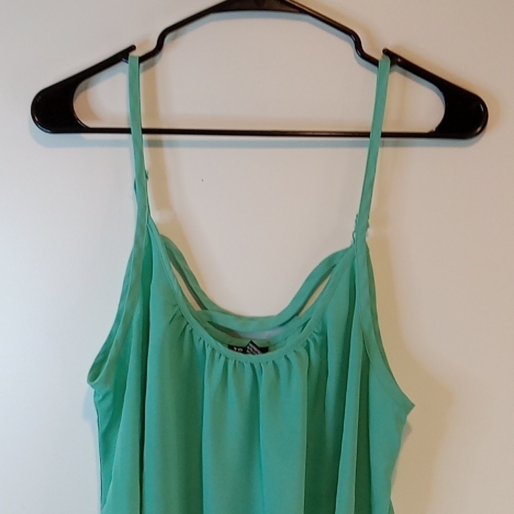 Torrid Strap Tank Top Blouse Turquoise Summer ☀️ Women's Sz 0 EUC NICE! - Picture 2 of 16